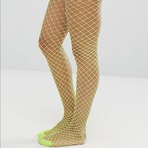 💛NWT, Neon Yellow Fishnets